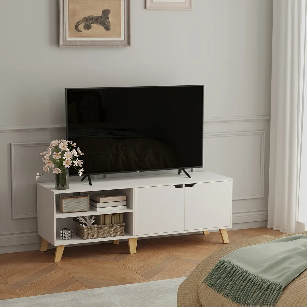 TV-benk, 140x40x50 cm, Hvit