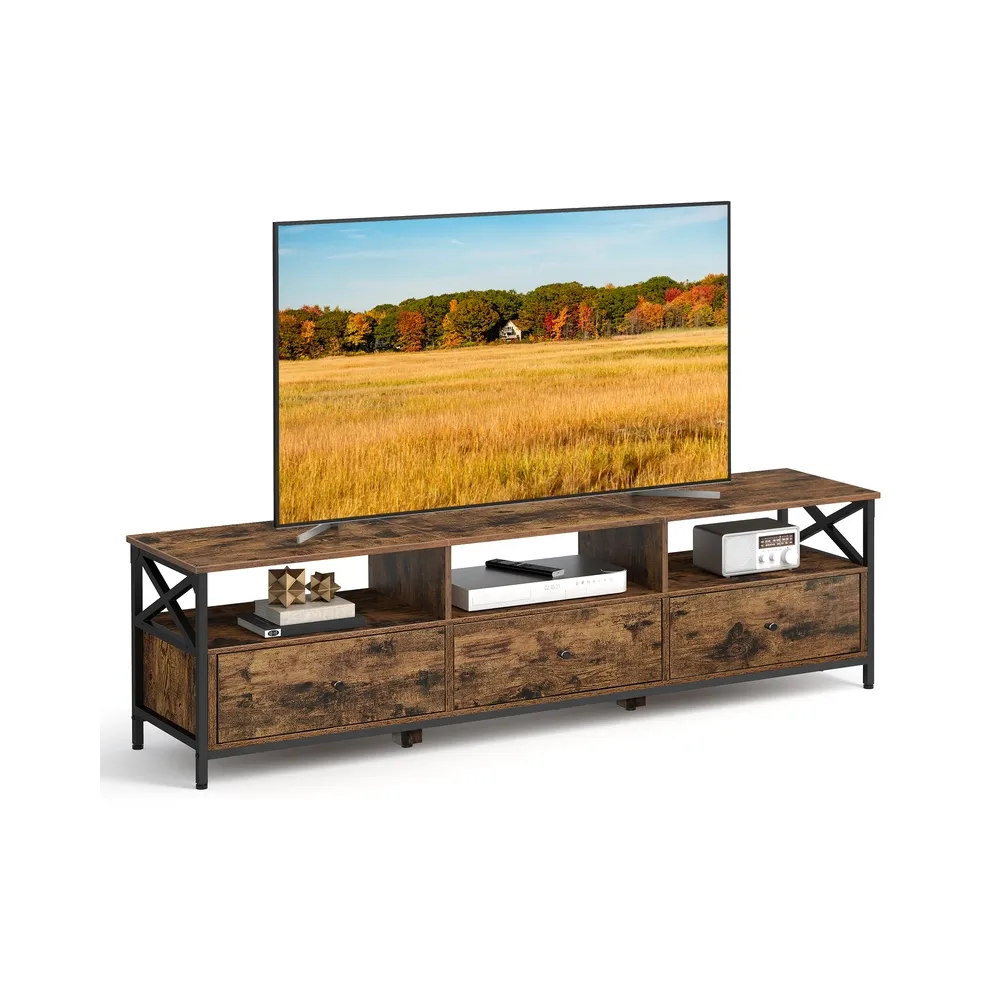 TV-benk, 178x40x50 cm, Brun-Svart