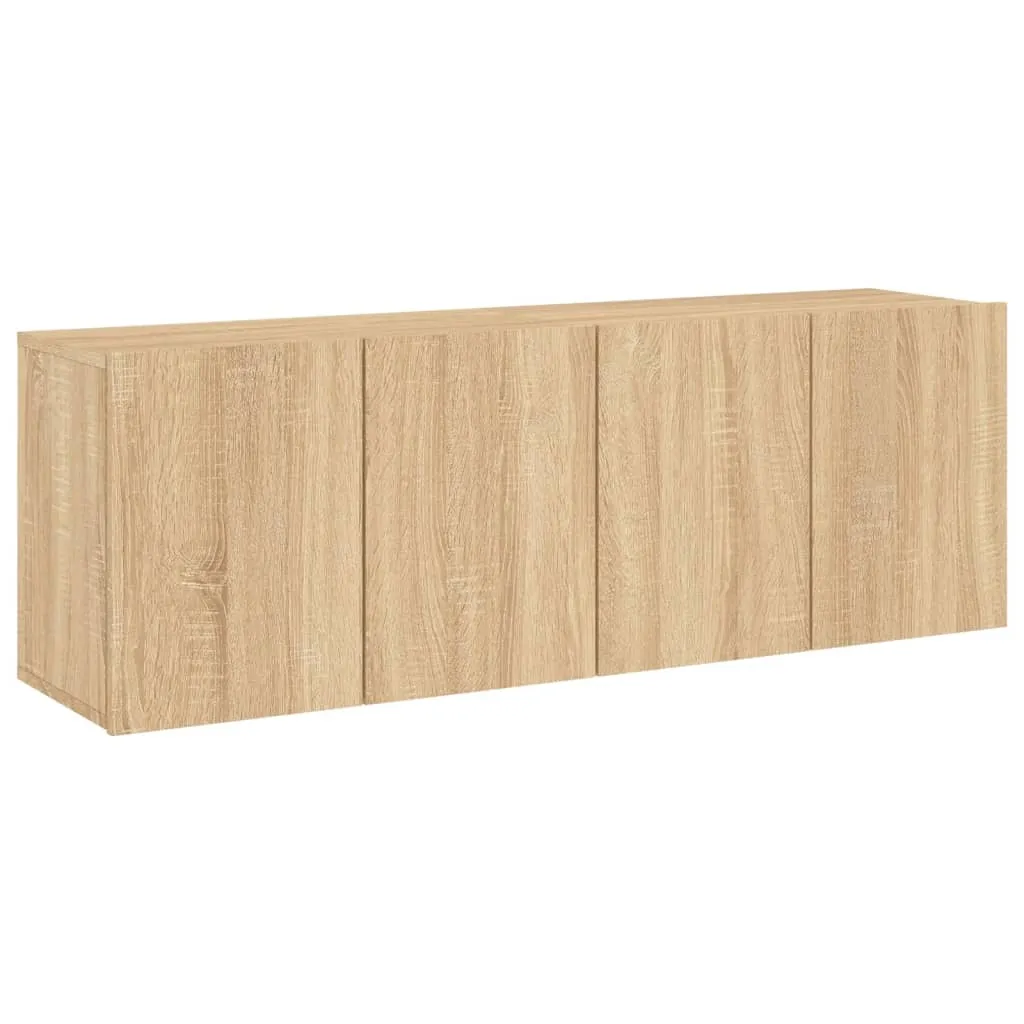vidaXL Veggmonterte TV-benker 2 stk sonoma eik 60x30x41 cm
