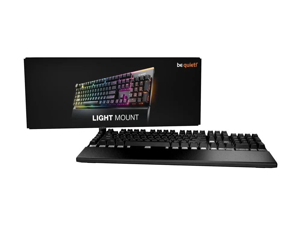 be quiet! Light Mount - Tastatur - 100% - full size - bakgrunnsbelyst - USB - QWERTY - USA - tastsvitsj: be quiet! Silent Linear - svart - boks