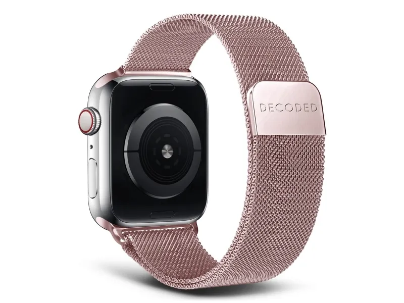 Decoded Traction Strap, Strop / Belte, Smartklokke, Rosegull, Apple, Apple Watch 44mm / 45mm / 46mm / 49mm, Rustfritt stål