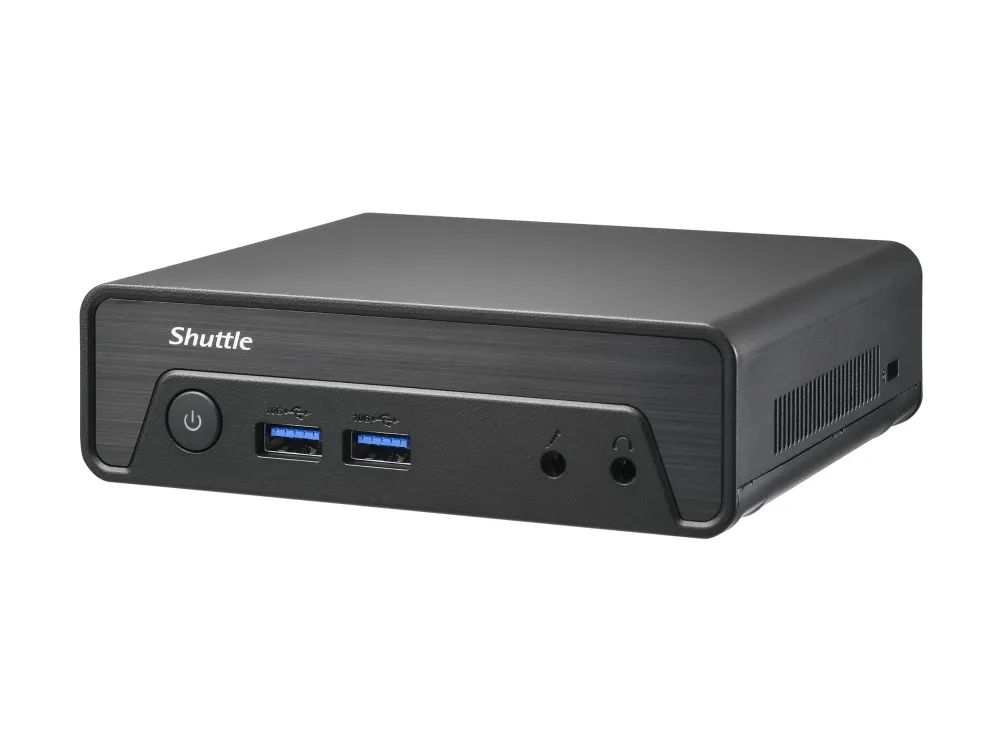 Shuttle XPC nano NE10N - Barebone - mini-PC 1 x N-series N100 / inntil 3.4 GHz - RAM 0 GB - UHD Graphics - Gigabit Ethernet - svart