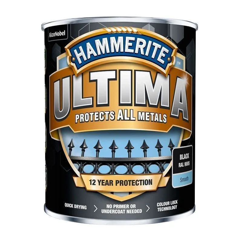 Hammerite Ultima Metalmaling - Antracitgrå - RAL 7016 - 750 ml.