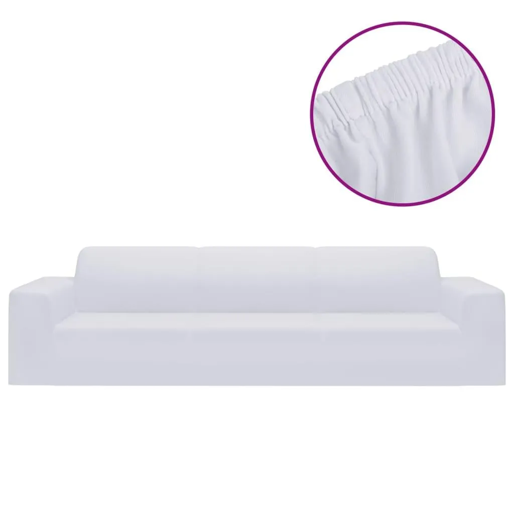 vidaXL 4-seters sofaovertrekk polyester hvit