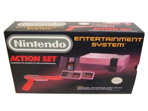 Nintendo 8-bit Action Set Console, 2 Contollers, SMB/ Duck Hunt, Zapper (BRUKT VARE)