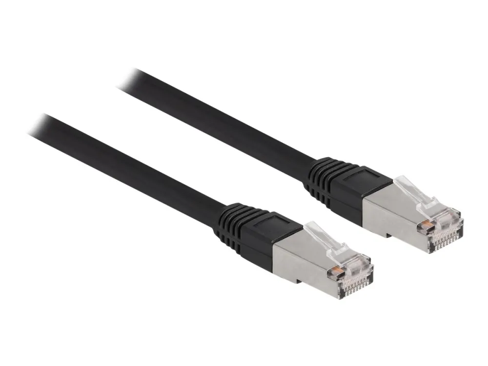 Delock - Koblingskabel - RJ-45 (hann) til RJ-45 (hann) - 15 m - 7 mm - S/FTP - CAT 6a - halogenfri, formstøpt, utendørs - svart