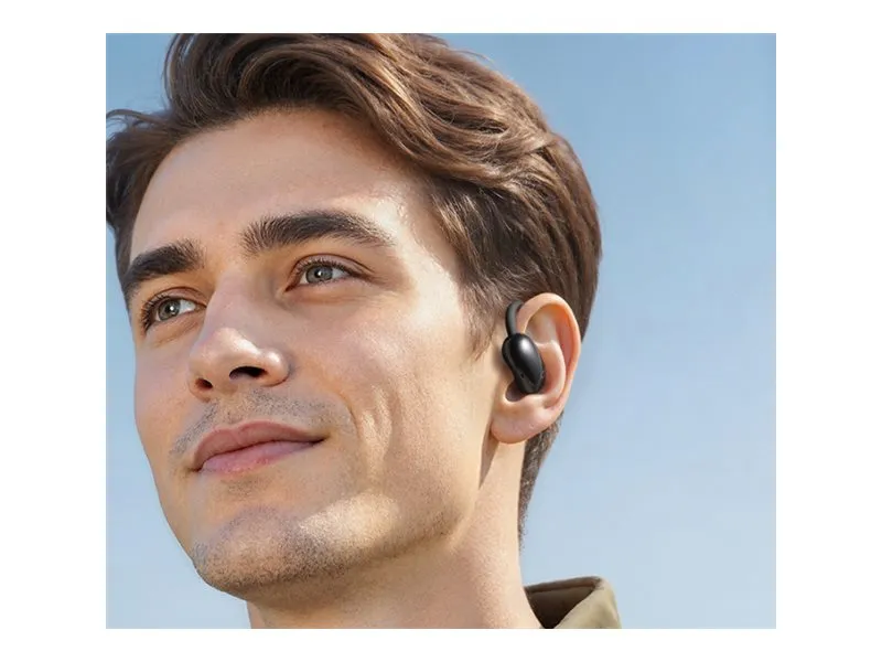 Soundcore AeroFit 2 AI Assistant - True wireless-hodetelefoner med mikrofon - åpent øre - over-øret-montering - Bluetooth - svart