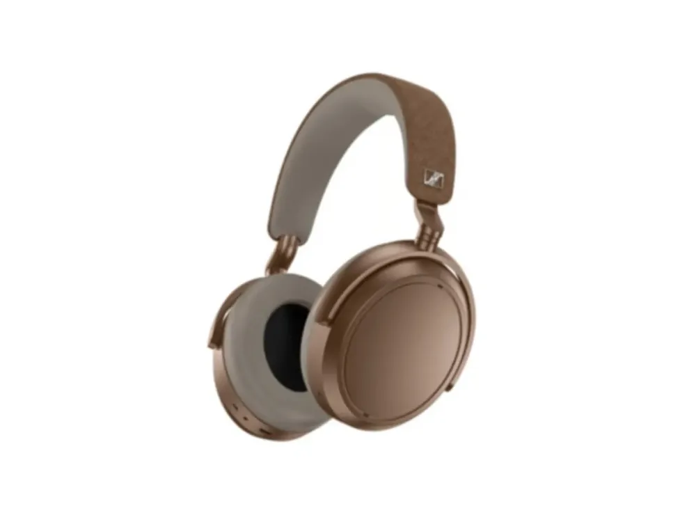 Sennheiser MOMENTUM 4 - Hodetelefoner med mikrofon - full størrelse - Bluetooth - trådløs, kablet - aktiv støydemping - 3,5 mm jakk - brun