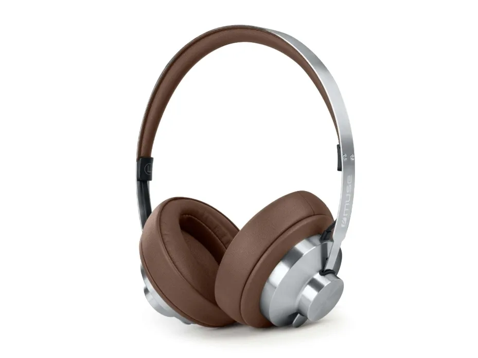 Muse M-298 SBR, Ledning & Trådløs, Samtaler/musikk, 20 - 20000 Hz, 240 g, Hodesett, Brun, Sølv