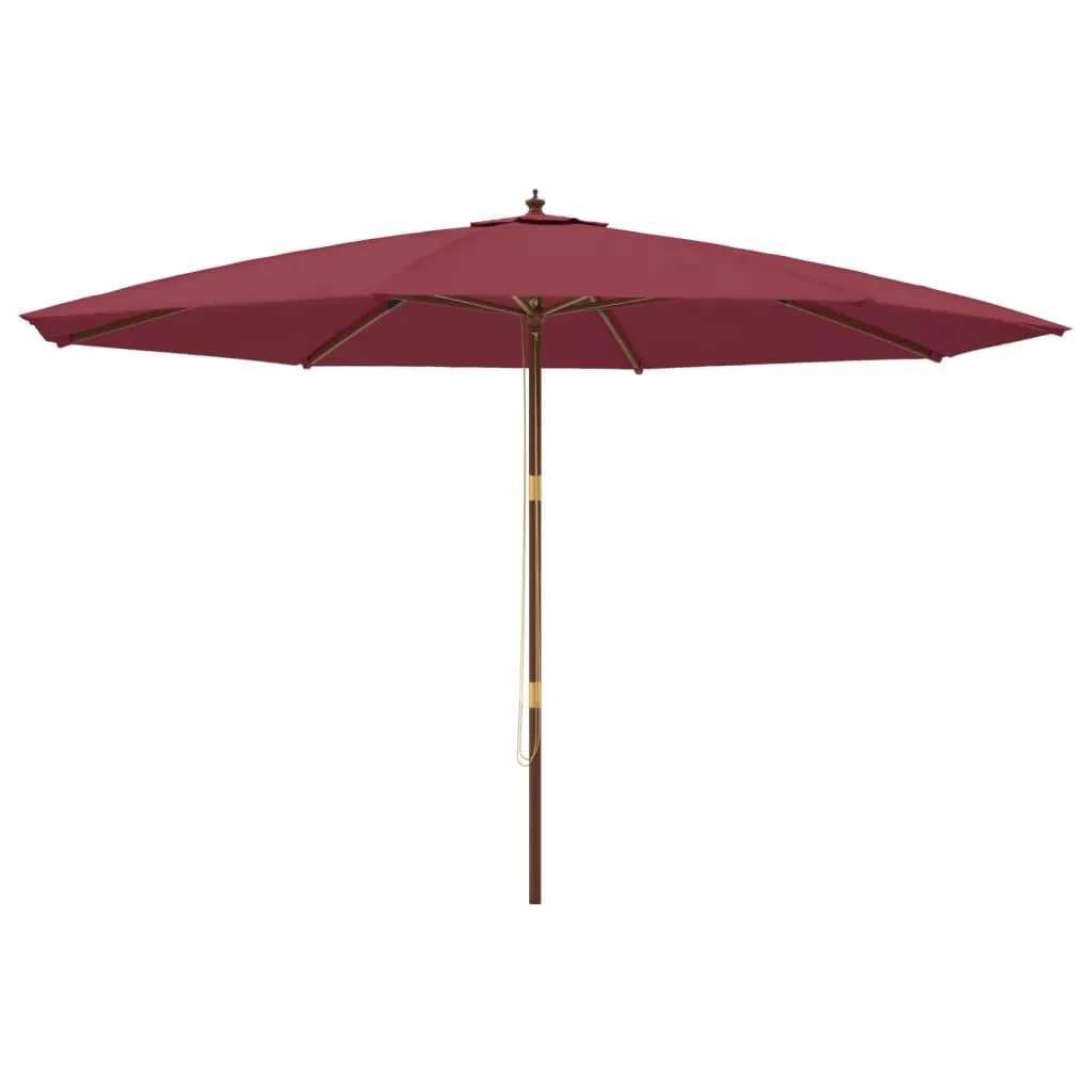 vidaXL Hageparasoll med trestang vinrød 400x273 cm