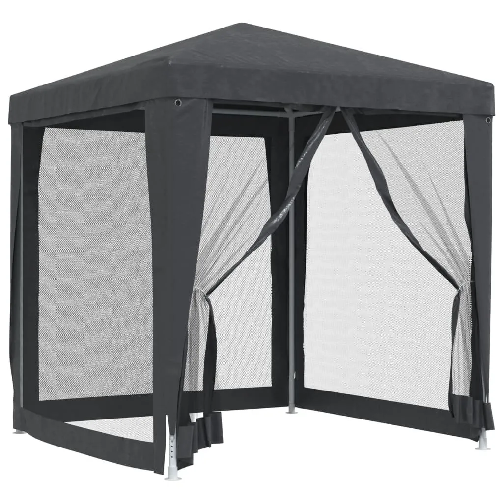 vidaXL Festtelt med 4 sidevegger av netting antrasitt 2x2 m HDPE