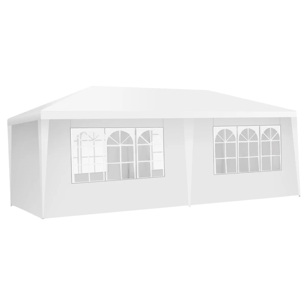 Hagepaviljong partytelt med 4 avtakbare sidevegger paviljong øltelt UV-beskyttelse hagetelt 3 x 6m