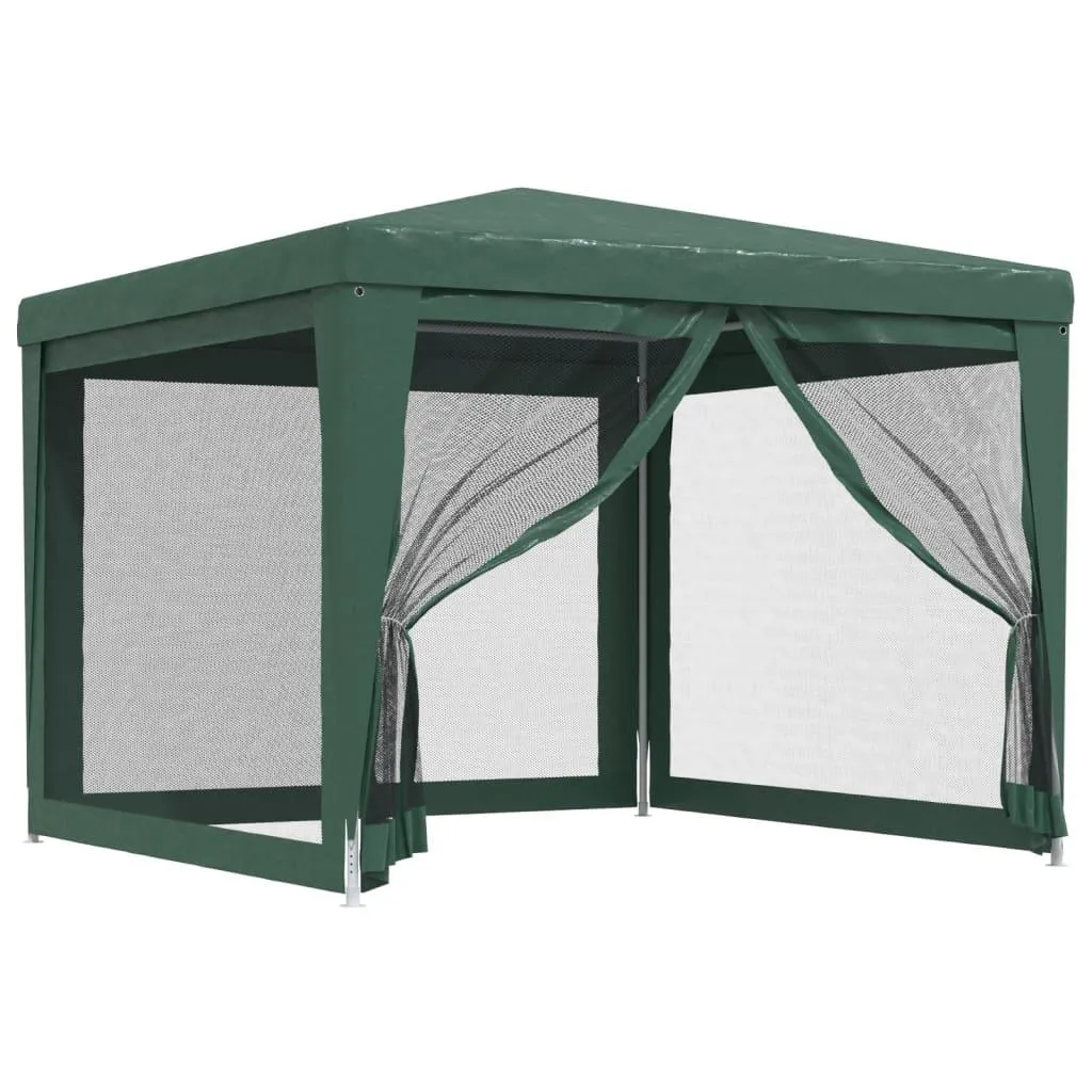 vidaXL Festtelt med 4 sidevegger av netting grønn 3x3 m HDPE