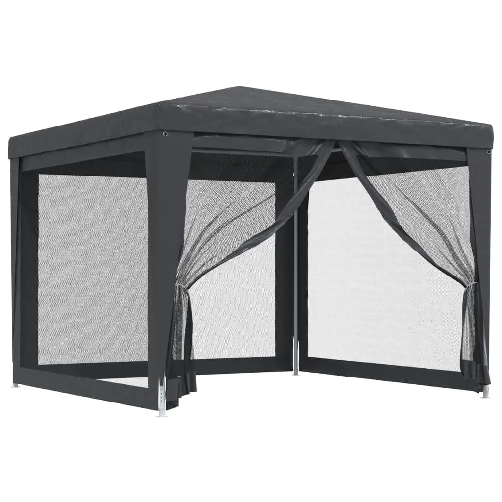 vidaXL Festtelt med 4 sidevegger av netting antrasitt 3x3 m HDPE