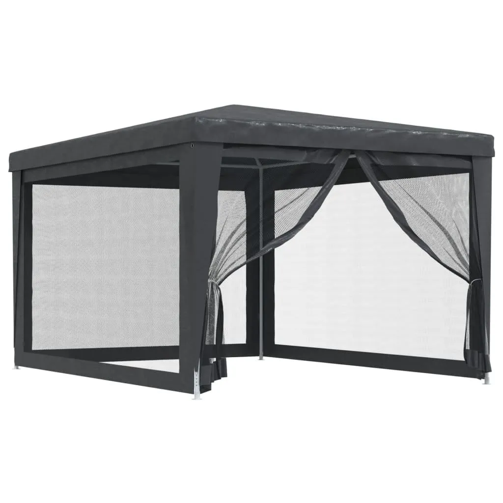 vidaXL Festtelt med 4 sidevegger av netting antrasitt 3x4 m HDPE