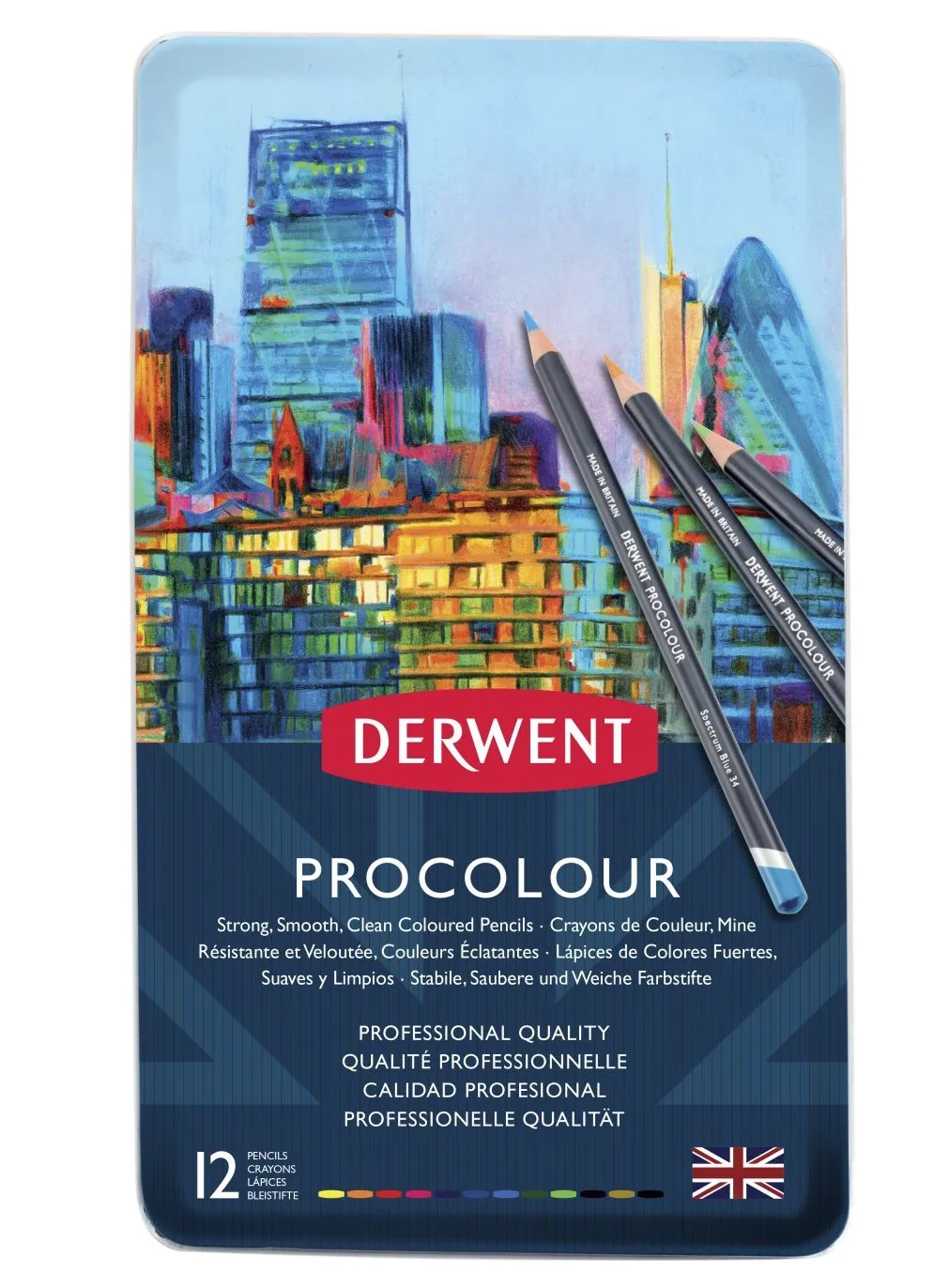 Derwent Procolour pencil - 12 stk. i tinæske
