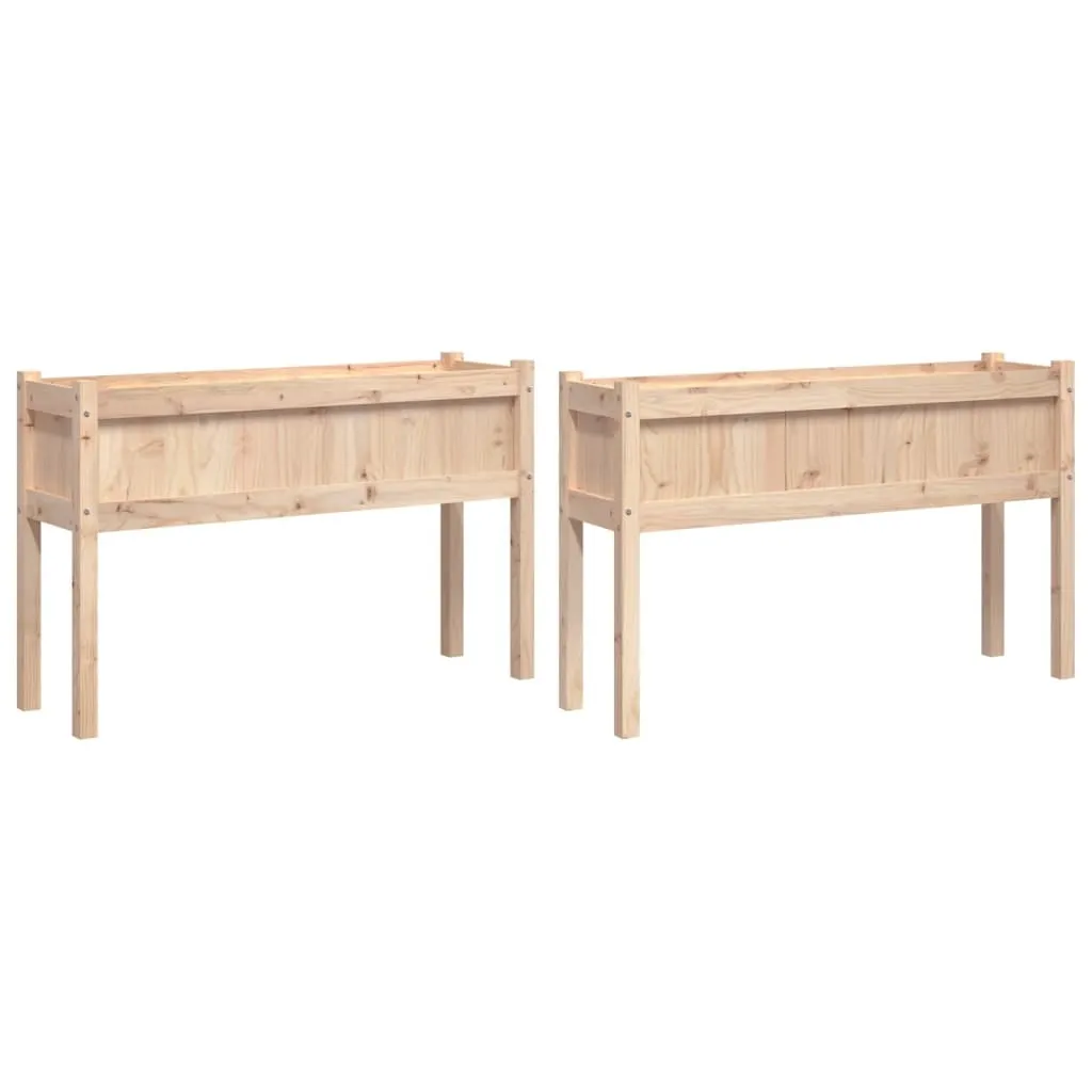 vidaXL Plantekasser med ben 2 stk heltre furu