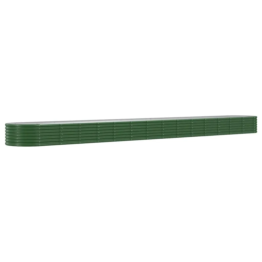 vidaXL Høybed galvanisert stål 620x80x36 cm grønn