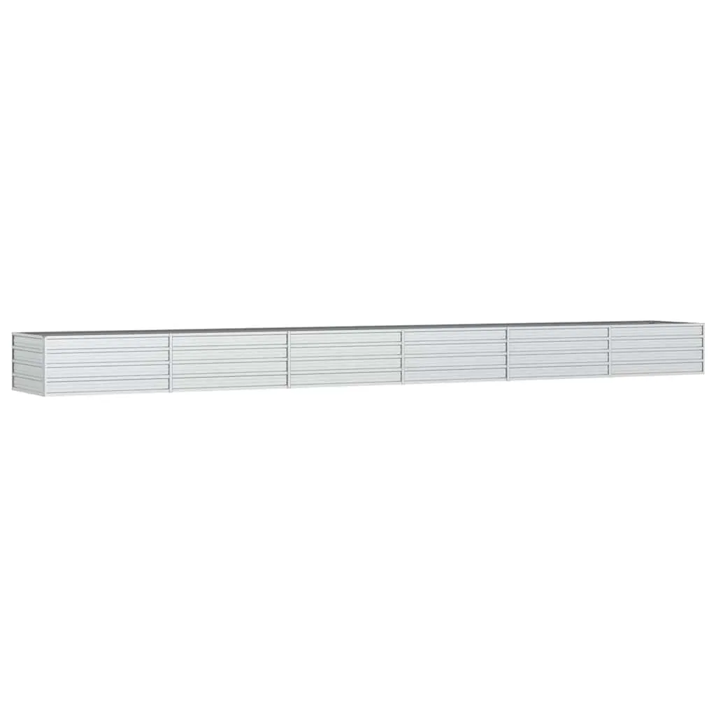 vidaXL Høybed 600x80x45 cm galvanisert stål sølv