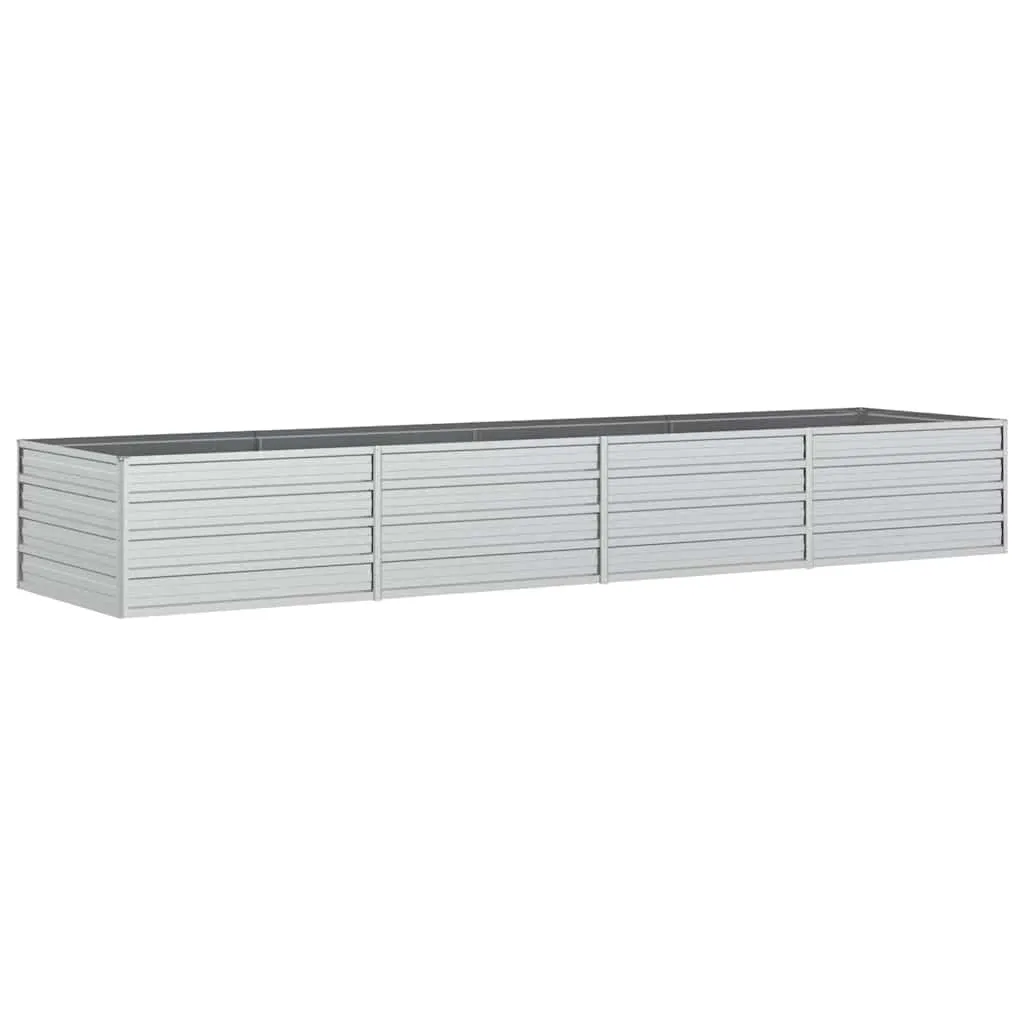 vidaXL Høybed 320x80x45 cm galvanisert stål sølv