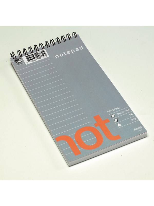 Bantex  Not Kladdehefte, 105 X 210, Linjert, Ikke Hullet