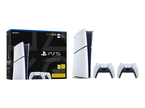 Sony Playstation 5 Slim Digital, PlayStation 5, Svart, Hvit, 16384 MB, GDDR6, 448 GB/s, AMD