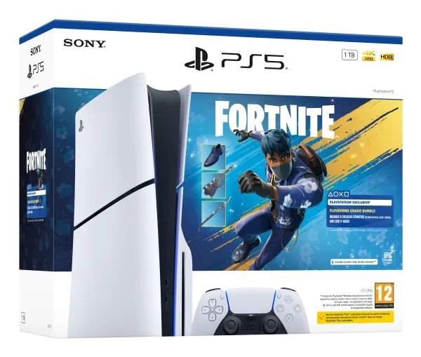 Sony PlayStation 5 - Fortnite Flowering Chaos Bundle, PlayStation 5, Svart, Hvit, 16384 MB, GDDR6, 448 GB/s, AMD