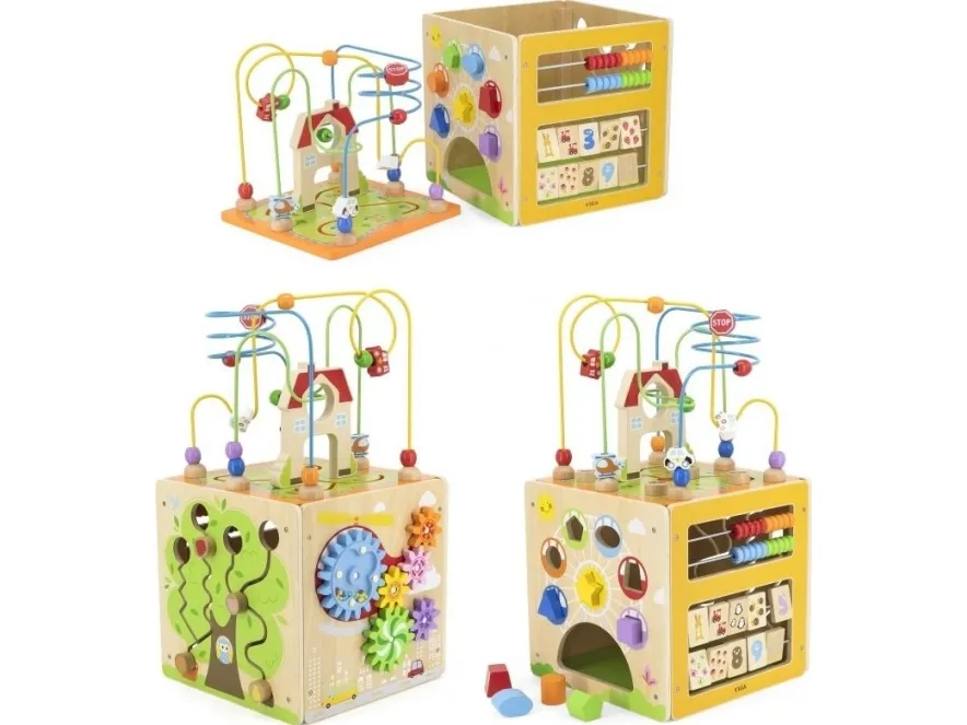 Viga 44591 pedagogisk kube 5-i-1 med romrute/space maze