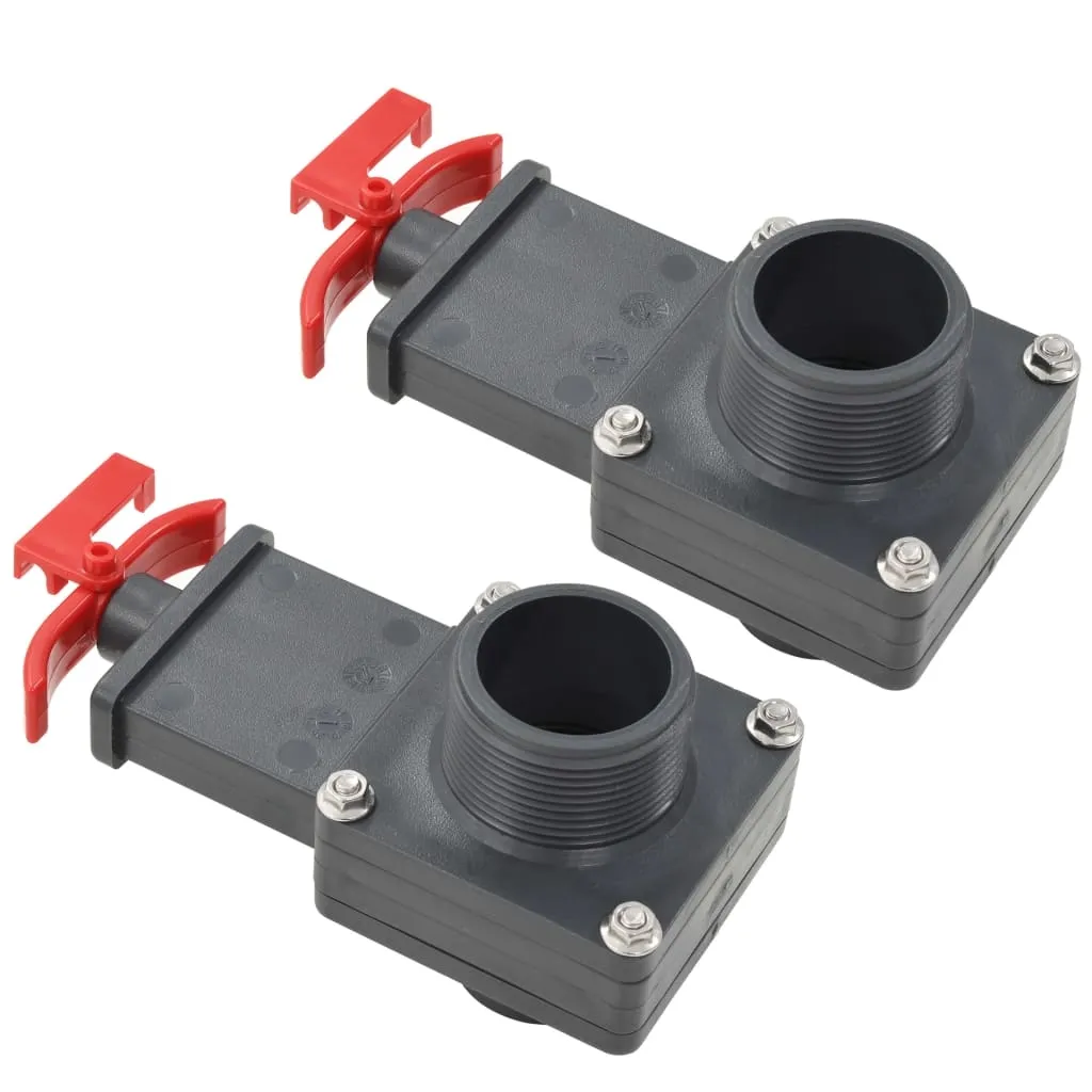 vidaXL Bassengportventil 2 stk 1,5