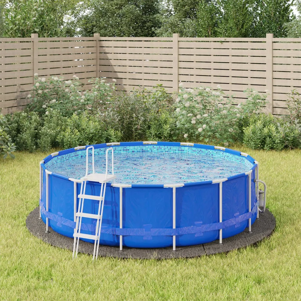 vidaXL Bunnmatte lysegrå Ø366 cm polyester geotekstil
