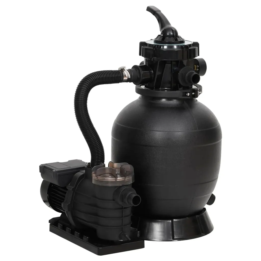 vidaXL Bassengsandfilter med forfilter svart