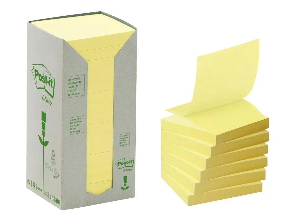 Post-it Z-Notes R-330-1T - Notisminitårn - 76 x 76 mm - 1600 ark (16 x 100) - gul