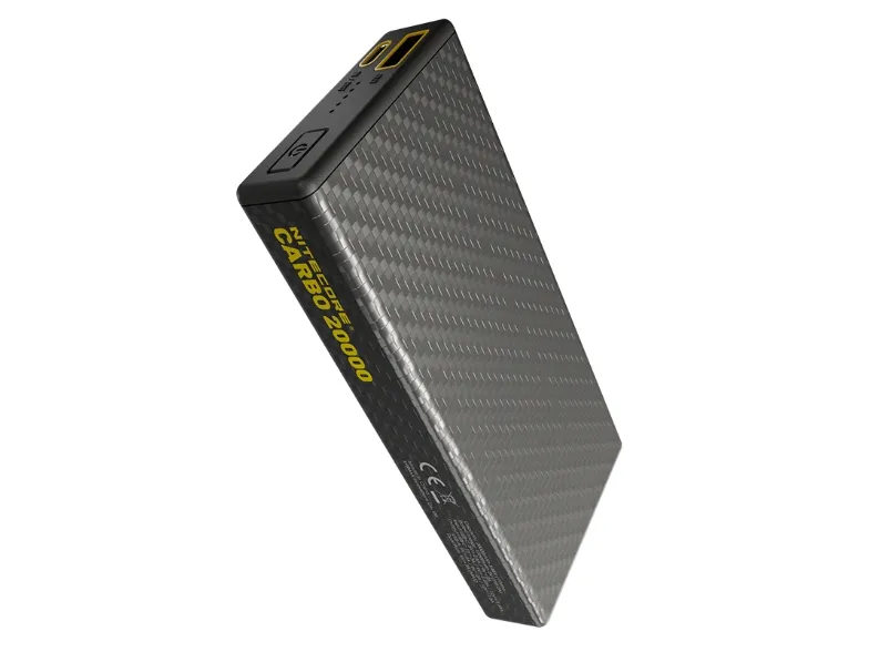 Nitecore CARBO 20000, 20000 mAh, Lithium-Ion (Li-Ion), Power Delivery, 3,85 V, 38 W, Grå