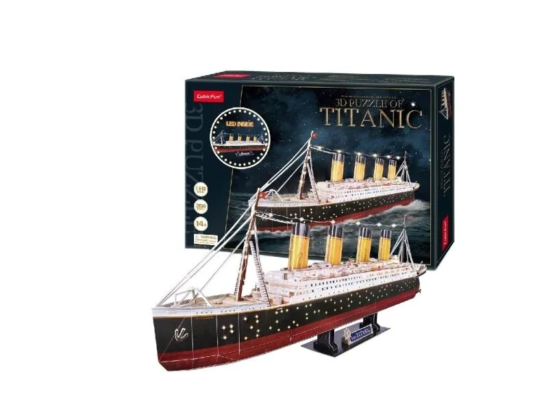 CubicFun Titanic LED, 266 stykker, Skip, 14 år