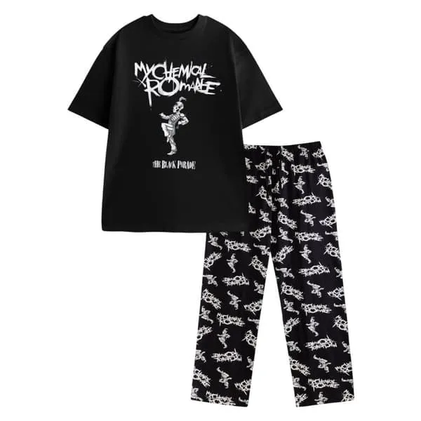 My Chemical Romance Mens Logo Short-Sleeved Long Pyjama Set