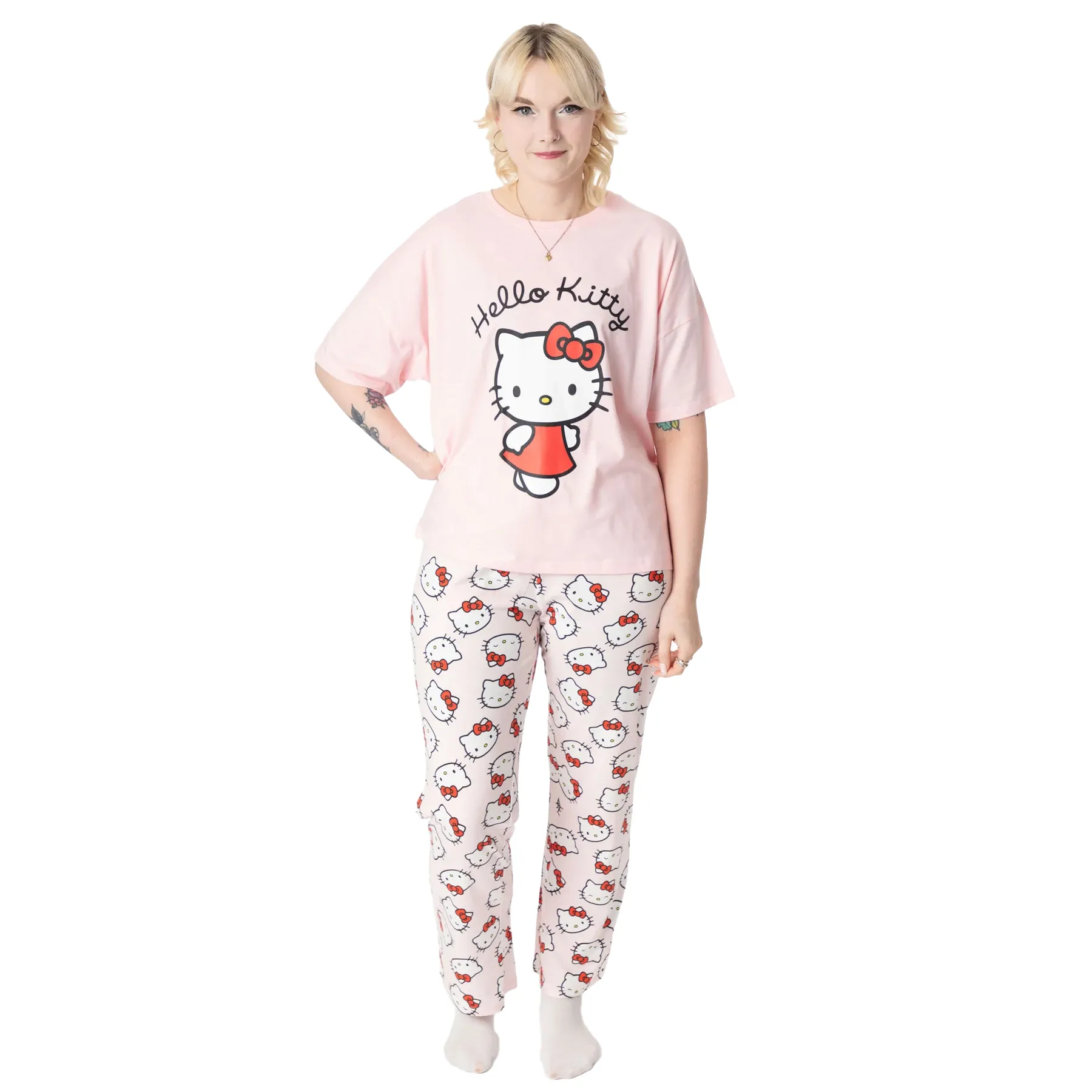 Hello Kitty Womens/Ladies Short-Sleeved Pyjama Set