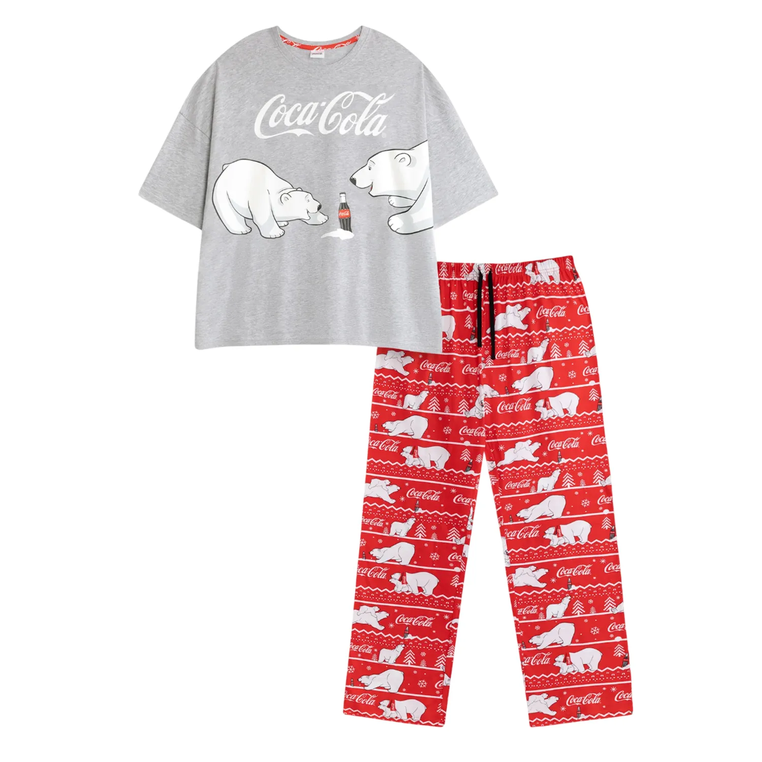 Coca-Cola Womens/Ladies Logo Short-Sleeved Long Pyjama Set