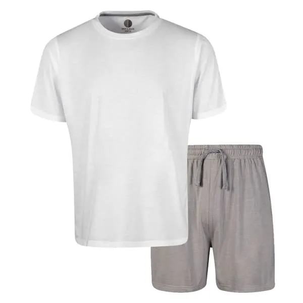 Light And Shade Mens Crew Neck Short Pyjama Set