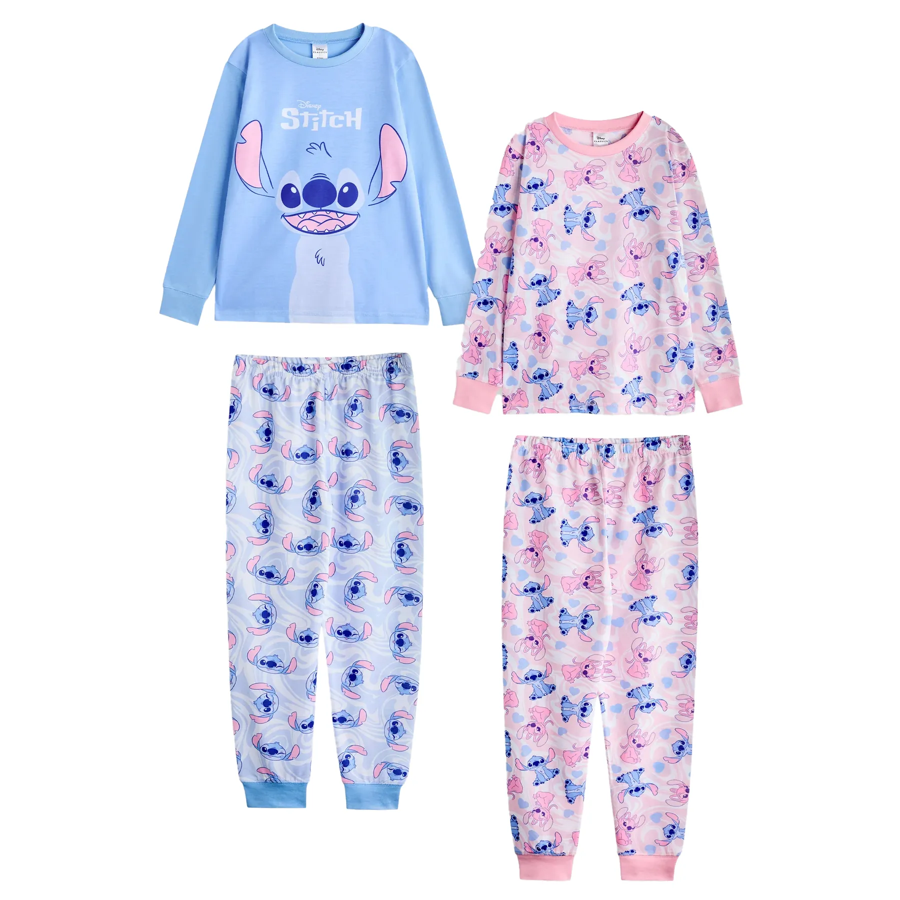 Lilo & Stitch Girls Stitch & Angel Long Pyjama Set (Pack of 2)