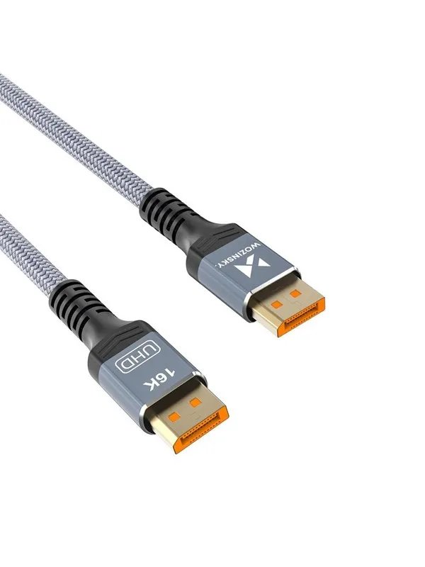Wozinsky WPS-16AYL1S DisplayPort 2.1 Cable 80Gb/s 16K@60Hz 8K@120Hz 4K@240Hz HDR HDCP DSC 1m - Black