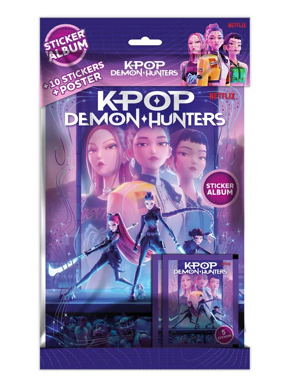 K POP Demon Hunters Sticker Album + 2 Blind Bags (DK/NO)