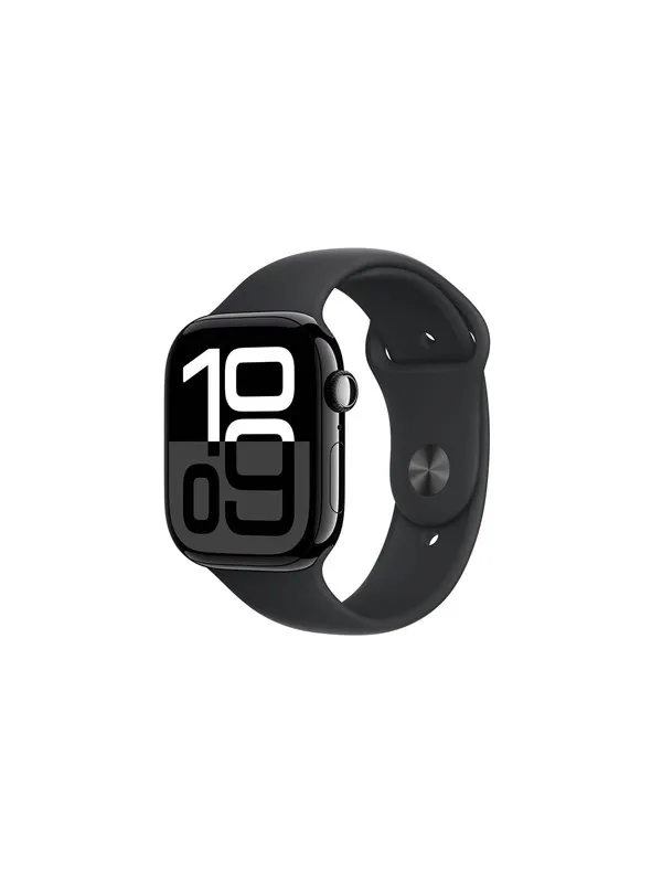 Apple Watch Series 10 GPS 46mm - Jet Black Aluminium Case with Black Sport Band - M/L