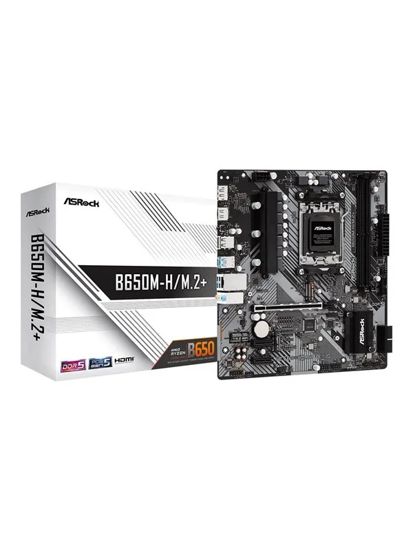 ASRock B650M-H/M.2+ Hovedkort - AMD B650 - AMD AM5 socket - DDR5 RAM - Micro-ATX