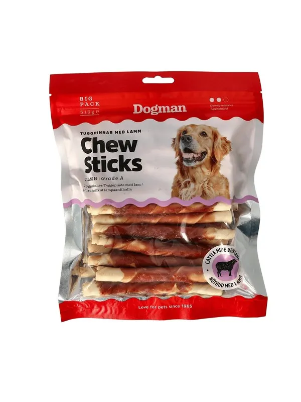 Dogman Tyggepinner med Lam 25-Pakning (313g)