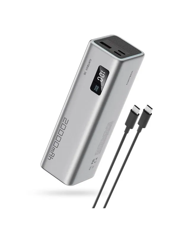 CUKTECH CUKP200XGLGR 100W 2 x USB-C 1 x USB-A Nødlader - Grey - 20000 mAh