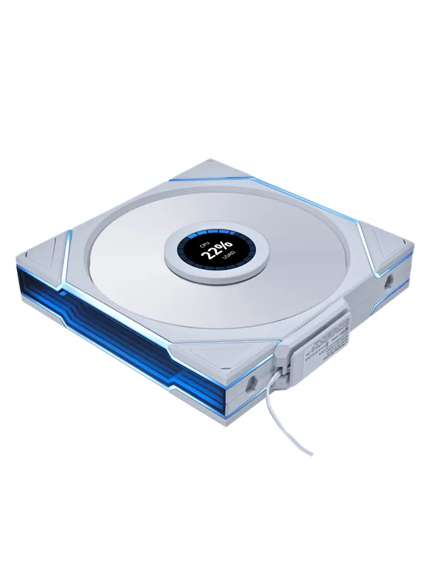 Lian Li UNI FAN TL-LCD Wireless Reverse 140 White - Kabinettvifte - 140mm - Hvit med RGB-lys - 30 dBA