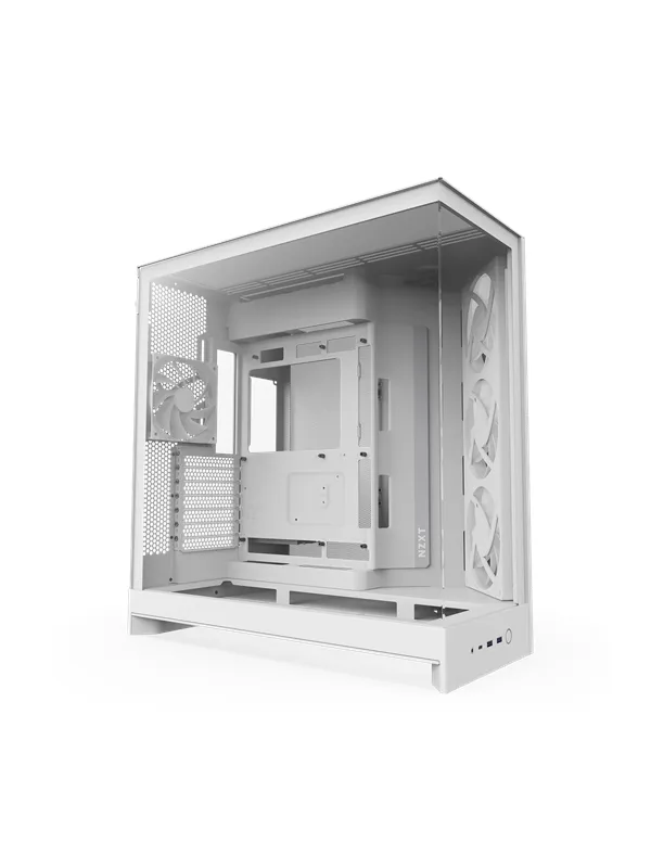 NZXT H9 Flow RGB (2025) - All White - Kabinett - Miditower - Hvit