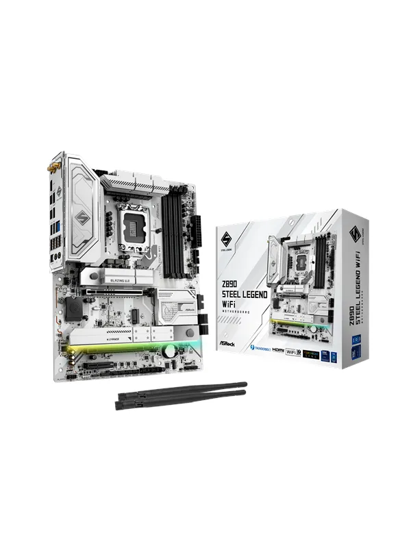 ASRock Z890 STEEL LEGEND WIFI Hovedkort - Intel Z890 - Intel LGA1851 socket - DDR5 RAM - ATX