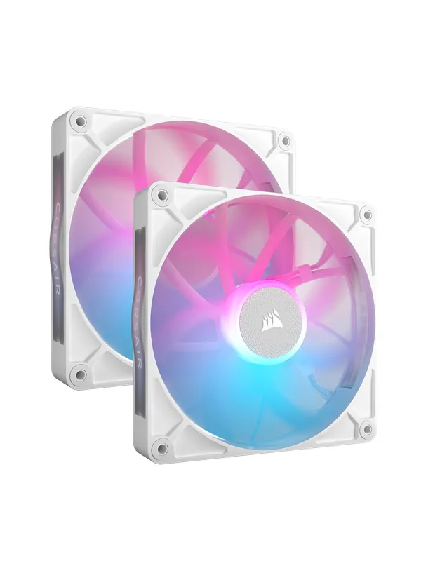 Corsair iCUE LINK RX140 RGB 2-pack - Kabinettvifte - 140mm - Hvit med RGB-lys - 36 dBA