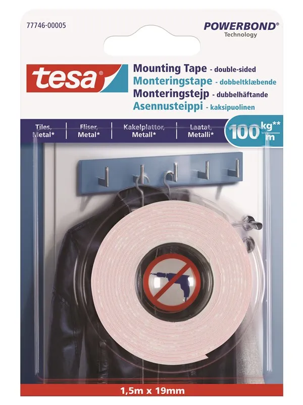 tesa Powerbond Mounting Tape Ultra Strong 1.5m x 19mm